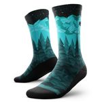 Outway Take A Hike Crew Socks, Moisture-Wicking Athletic Calf Socks with Arch Support for Men and Women, Colorful Design, Size M/L