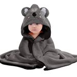 BBXWANG Cotton Hooded Baby Towel, Cute Baby Bath Towel for Newborns, Infants, Toddlers, Baby Towels with Hood for Girls Boys (gray koala, 80x80cm)