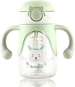Bunnytoo Baby Trinkbecker -280ml,Schnabeltasse Baby ab 12 Monaten,Trainer Cup Trinklernbecher,Baby Lernbecher Langlebig und Hygienisch,Auslaufsicherer Silikonauslauf Trinklernbecher, Bpa-Frei-Grün