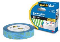 ScotchBlue Sharp Lines Advanced Masking Tape, 24 mm x 41 m - Scotch Adhesive Blue Painters Tape For Super-Sharp Paint Lines, Indoor & Outdoor, with 3M Advanced Technology, PEFC Controlled Sources