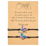 PANTIDE 2Pcs Pinky Promise Bracelets Adjustable Distance Matching Bracelets for Best Friends Couple Family Sisters Friendship Bracelets Birthday Gift (Butterfly)