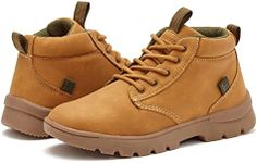 London Fog Work Boots for Toddlers and Kids, Boys and Girls Outdoor Construction Boots, Tan, 5 Toddler