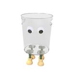 House of Quirk Tiny Trash Can,Transparent Trash Bin | Desktop Trash Can, Creative Garbage Can, Small Desktop Waste Basket for Bathrooms 4.6 Litre (Transparent)