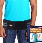 FEATOL SI Belt Sacroiliac Hip Belt for Sciatica Pain Relief-Extra Compression Support Hip Brace for Pelvic, Sciatica, Trochanteric, Hip and Lower Back Pain relief-SI Joint Belt for Men Women-Large