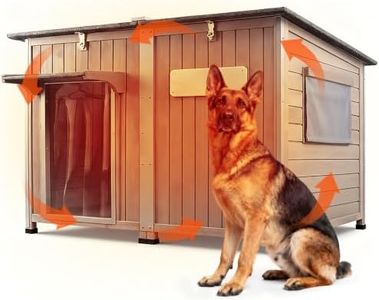 Ketive 55" XL Insulated Outdoor Dog House for Large Dogs, Adjustable Window