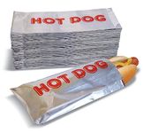 Better Kitchen Products Foil Hot Dog Wrappers, 9" x 3.7", Insulated Grease Resistant Hot Bag Sleeves, Disposable Foil Paper Hot Dog Bags (200 Pack)