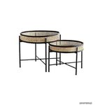 THE INSIDE PROJECT Indonesian Rattan The Theo Nesting Tables for Home Decor (Natural Matte)