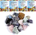 KomeStone Rough Raw Colorful Rocks & Rock Tumbler Polishing Refill Grits, High Performance Polishing Grits and Crystal Stones for Another Batch of Rocks Tumbling, Suitable for All Rock Tumblers