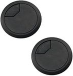 Lopsity 2PCS ABS Plastic Cable Grommet Desk Table Grommet Cable Grommets Hole Cover for Office PC Desk Cable Cord Organizer 50mm/2Inch (ABS Plastic-black)