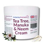 Tea Tree, Manuka & Neem Cream 350ml - Antibacterial, Anti-fungal, Antiseptic, Anti-Itch, Dry, Chapped & Cracked Skin, Eczema, Psoriasis, Jock Itch, Fungal infections. Fast Effective Relief