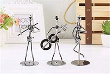 Gwill 3 Pcs Metal Musician Guitar Player Statue Musical Instrument Guitar Collectible Figurine Home Cafe Counter Office Book Shelf Decor for Adult Children