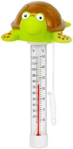 XY-WQ Floating Pool Thermometer, Large Size Easy Read for Water Temperature, Shatter Resistant with String for Outdoor and Indoor Swimming Pools and Spas (Turtle)