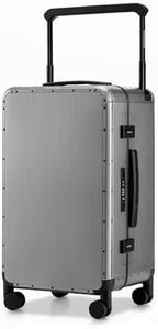 ROAMING 24 Inch Check Luggage Durable All Aluminum Hard Shell Suitcase with Wide Handle Zipperless with 360 Spinner Wheels, TSA Lock Smart Organizational Pockets for Business Travel Grey