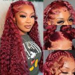 30 Inch 99J Burgundy Lace Front Wig