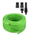 DEWENWILS Garden Hose 100FT, 1/2" Hose Pipe with SwivelGrip, Flexible Hybrid Polymer, Lightweight, Hosepipes for Garden, Car, Yard, Drinking Water Safe, Green, 30M