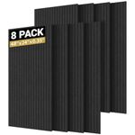 TONOR 8 Pack Large Acoustic Panels,48" X 24" X 0.4" Acoustical Wall Panel, Self-Adhesive Sound Proof Panels, Decorative Soundproof Wall Panels for Echo Absorption for Home Studio Office, Black
