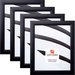 Craig Frames 8.5 by 11-Inch Picture Frame 4-Piece Set, Smooth Finish, 1-Inch Wide, Black (1WB3BK)