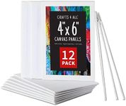 Crafts 4 All Canvases for Painting - Blank Canvas Boards, Triple Primed 100% Cotton Canvas Panels for Acrylic, Oil & Watercolor Paint | Bulk Art Panels, Black/White Canvas - 12 Pack, 4x6 / 5x7