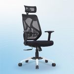 Vergo Transform Ergonomic High Back Premium Mesh Office Chair | Lumbar Support, Adjustable Armrests, Multi Lock Synchro Mechanism, Metal Base | Home Office Desk Chair, 3 Years Warranty (Black)