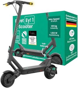 Egret Ey! 1 E Scooter mit Straßenzulassung – 500W Motor (1512W Peak), 10 Zoll Luftreifen, 65 km Reichweite, vollgefedert, LED Front- & Rücklicht, Blinker, Dreifach-Bremssystem