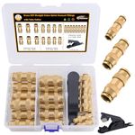 CheeMuii 23 PCS Brass DOT Air Line Fittings Kit 1/4 3/8 1/2 DOT Quick Connect Air Fittings Straight Union Push to Connect Air Hose Fittings for Semi Truck Trailers Air Brake System