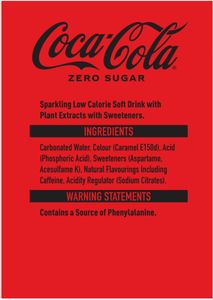 Coca-Cola Zero Sugar Soft Drink, 24 x 330ml Cans