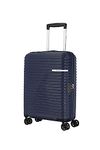 American Tourister Liftoff 55 Cms Small Cabin Polypropylene Hard Sided Double Spinner Wheel Luggage/Trolley Bag/Speed_Wheel 4 Wheel Suitcase (Midnight Blue)