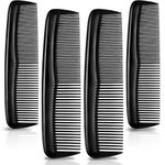 4 Pieces Hair Combs Plastic Pocket Combs Fine and Standard Tooth Hair Cutting Comb Fine Dressing Styling Combs Hairdressing Barber Salon Comb for Women Men Hair Care Tool (Black)