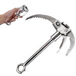 Azarxis Grappling Hook Stainless Steel 3/4 Claw Flying Tigers Folding Aquatic Anchor Hook for Outdoor Survival, Camping, Hiking, Fishing & Retrieval (Three Claw)