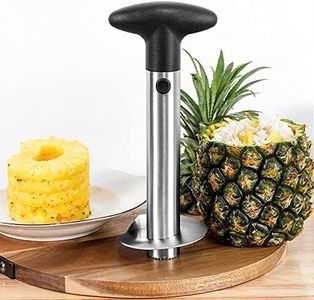 Upgraded Stainless Steel Pineapple Peeler - Handheld Pineapple Corer Remover, Pineapple Slicer and Cutter Tools for Home Kitchen with Sharp Blade Easy Core Removal & Slicing (Black)
