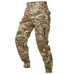 CARWORNIC Men's Camouflage Tactical Pants Waterproof Lightweight Ripstop Outdoor Hiking Tapered Cargo Pants Casual Paintball Hunting Work Pants Multi Pocket Military Camo Army Combat Trousers