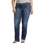 Silver Jeans Co. Women's Plus Size Suki Mid Rise Slim Bootcut Jeans, Vintage Dark Wash, 20W x 33L