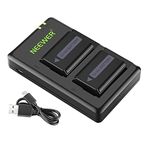 Neewer NP-FW50 Camera Battery Charger Set Compatible with Sony A6000, A6500, A6300, A6400, A7, A7II, A7RII, A7SII, A7S, A7S2, A7R, A7R2, A55, A5100, RX10(2-Pack, Micro USB Port, 1100mAh)