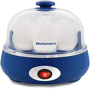 Elite Gourmet Easy Electric 7 Egg Capacity Cooker, Poacher, Omelet Maker, Scrambled, Soft, Medium, Hard Boiled with Auto Shut-Off and Buzzer, BPA Free, Charcoal Grey