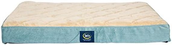 Serta Orthopedic Quilted Pillowtop Dog Bed, Large, Blue