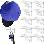 Hat Hooks for-Wall-Mount Baseball-Caps - Modern Design Hats Holder ,Easy to Install Strong Sticky Hat Shelf, Super Sticky Hats Hanger (10, Transparent)