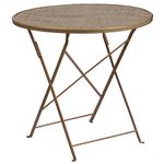 Flash Furniture 30'' Round Gold Indoor-Outdoor Steel Folding Patio Table(CO-4-GD-GG), One Size