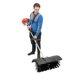 MEHOOSPVN 52cc 2.3 HP 2-Stroke Petrol Powered Sweeper, Nylon Brush Handheld Sweeper Gasoline Engine Power Broom Brush Cleaner for Artificial Grass Construction Sites, Street Cleaning and Snow Sweep