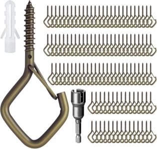 Ticway 110 PCS Q-Hanger Hooks for String Lights, Ceiling Hangers for Plants & Wind Chimes, Christmas Decorations Outdoor Hooks Bronze