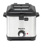 Starfrit 1.5L Compact Electric Deep Fryer - Variable Temperature - Quick-Release Magnetic Cord - Large Viewing Window - 800W