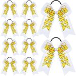 MTLEE 20 Pcs Softball Hair Bows Double Layers Cheer Hair Bows White Ribbon Softball Bows Softball Hair Accessories Softball Scrunchies Ponytail Holder Elastic Band for Women Girls Cheerleading Player