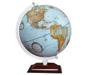 Replogle Aragon Globe, 12" Desktop World Globe, Raised Relief, Up-to-date Cartography, Smart Intelli-enabled World Map, Made in the USA, Blue