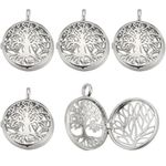 SUNNYCLUE 10Pcs Stone Holder Cage Necklace Cage Pendants Locket Charms Hollow Pendant Stone Holder Locket Cage Charms Spiral Bead Cages Tree of Life Charms for Jewellery Making Charms DIY Necklaces