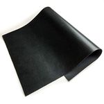 Real Genuine Black Calf Hide Leather:Thick Leather Cow Hide Black Leather Sheets for Crafting and Cricut Maker Supplies (Black, 12x18In/ 20x45cm)