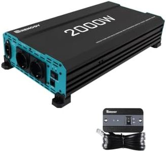 Renogy 2000W/4000W 12V auf 230V Reiner Sinus Wechselrichter mit Netzvorrangschaltung Spannungswandler mit 2 Europäische Steckdose für Haushaltsgeräten