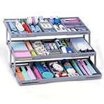 BELLE VOUS Expandable Drawer Organiser - 3-Tier Smart Drawer Organiser for Makeup & Jewellery - Vanity Drawer Tidy Organiser with Multi Level Storage