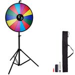 VEVOR 24” Color Prize Wheel Tripod Floor Stand Color Prize Wheel 14 Slots Dry Ease Fortune Spinner Fortune Spinning Game