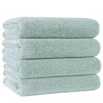 POLYTE Quick Dry Lint Free Microfibre Bath Towel, 76 x 145 cm, Pack of 4 (Light Green)