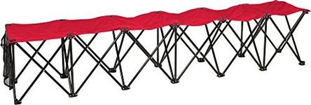 Trademark Innovations Portable 6-Seater Folding Team Sideline Sports Bench, Red