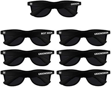 LADY&HOME Bachelor Party 7pcs Wedding Sunglasses for Groom, Best Man, Groomsmen Gifts Wedding Favor (Matte)